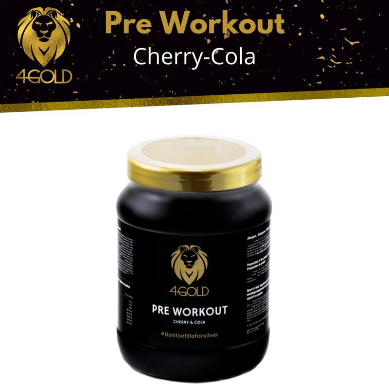 4Gold Pre Workout, voor uithoudingsvermogen voor het sporten, Cherry Cola 400 g