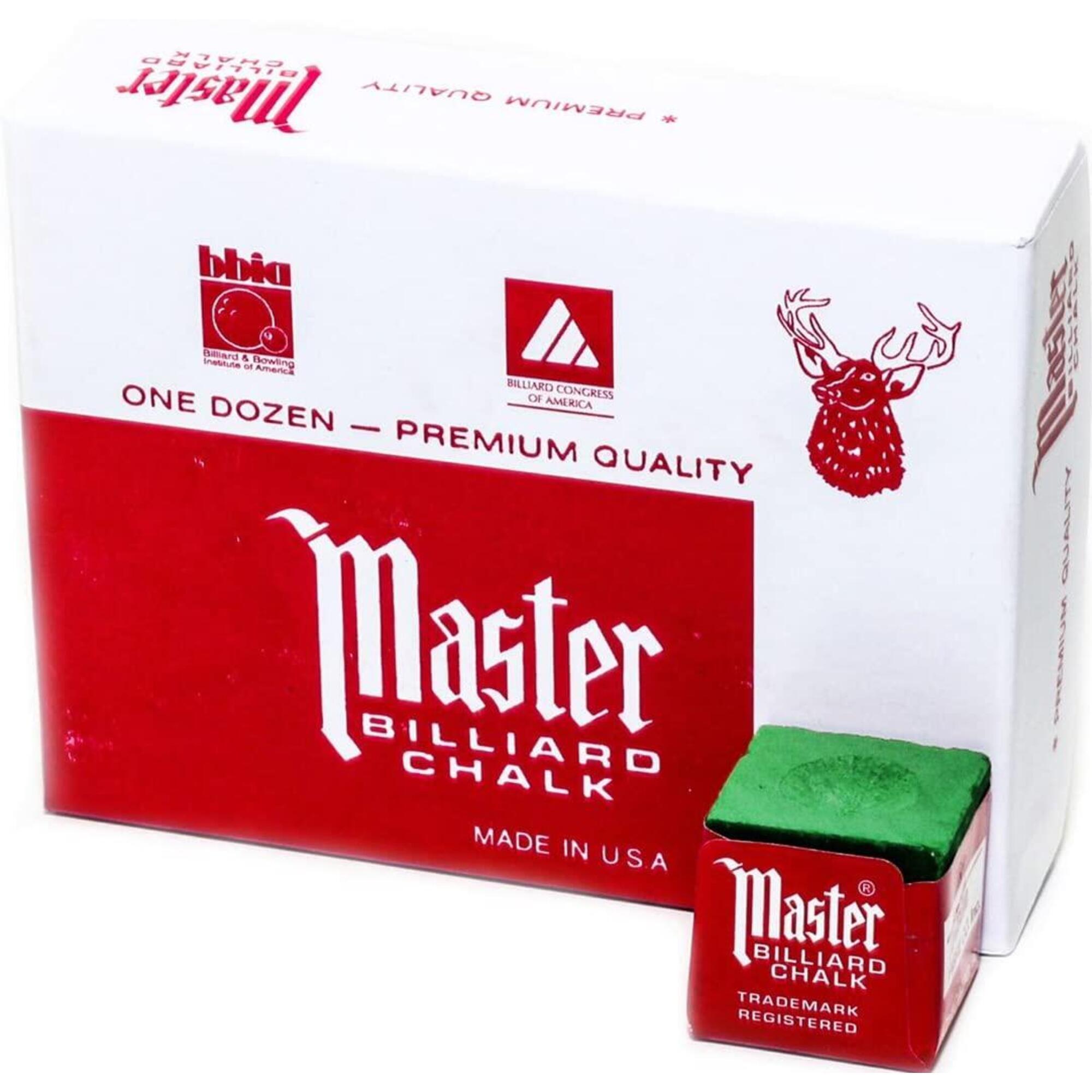 MASTERS MASTERS SNOOKER CHALK GREEN X12 PIECES