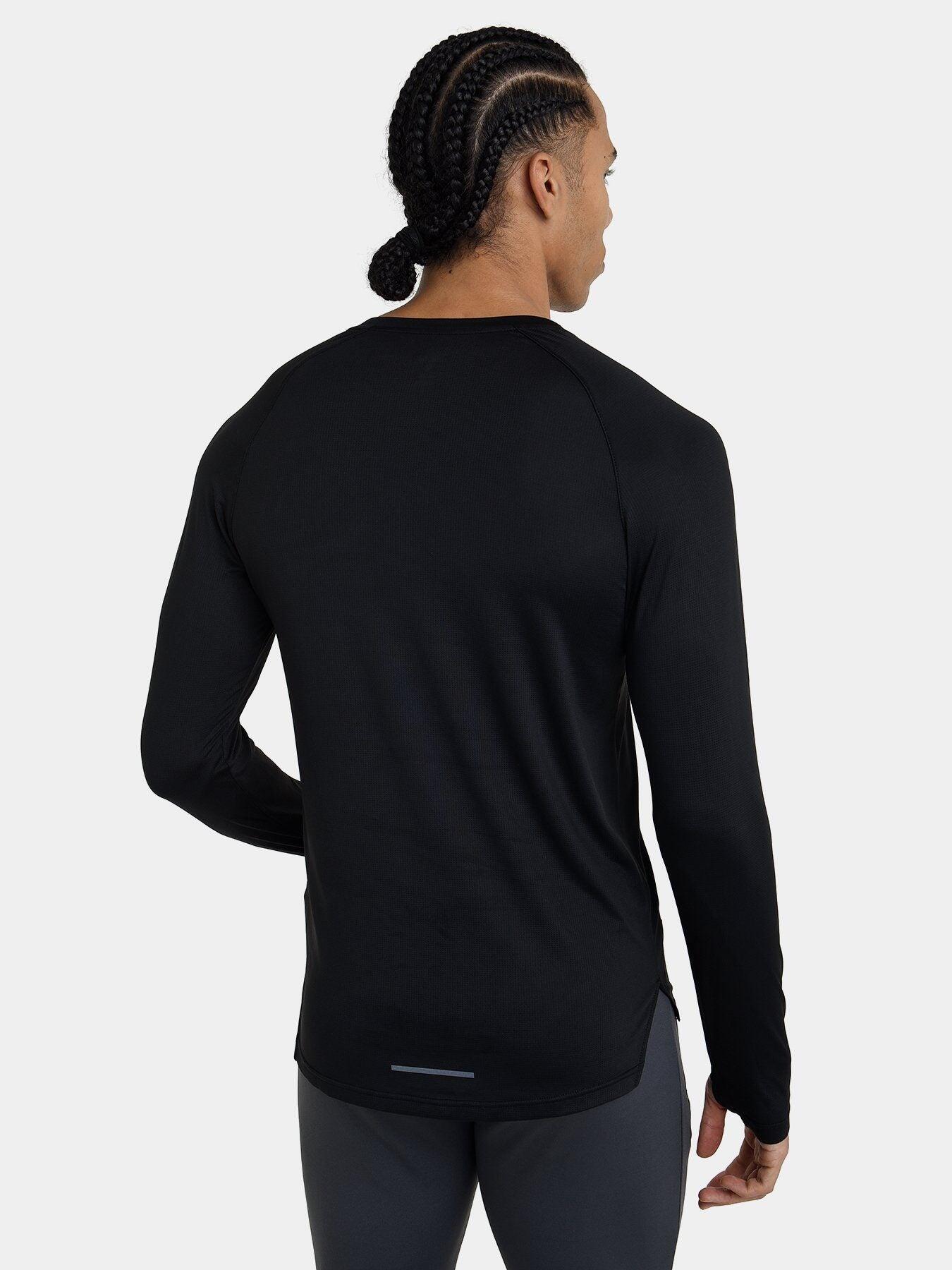 Men's Sonic Long Sleeve Running T-Shirt - Black Stealth 2/5