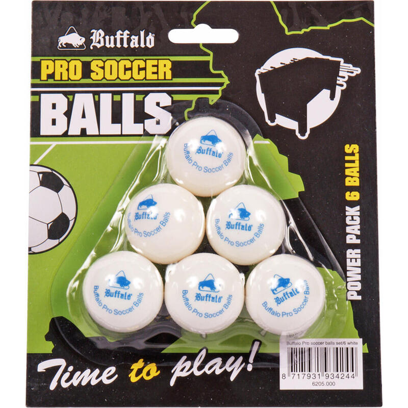 Buffalo Pro tafelvoetbal balletjes set/6pcs wit