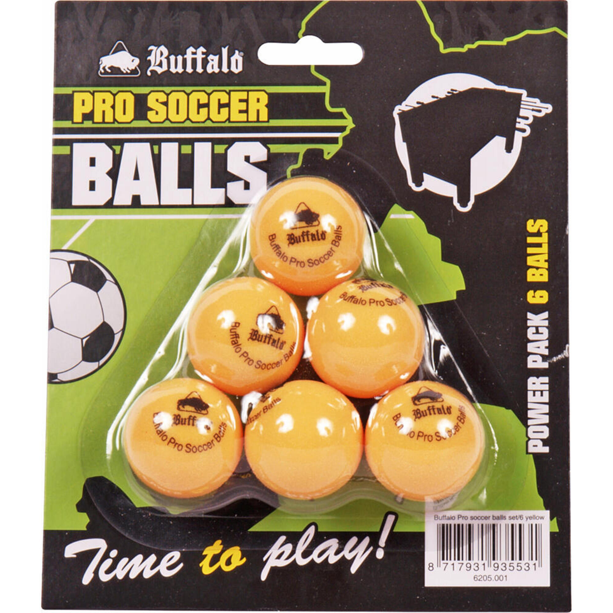 BUFFALO Buffalo Pro tafelvoetbal balletjes set/6pcs oranje