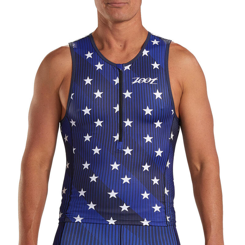 Camiseta Triatlon Sin mangas Transpirable Hombre ZOOT LTD Azul