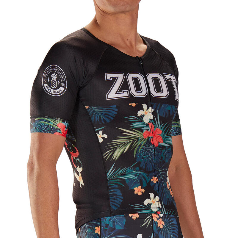 Maillot Triatlon Manga corta Hombre ZOOT AERO 83 Negro Estampado