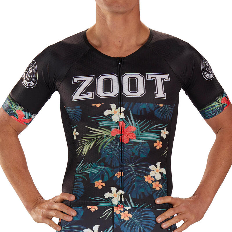 Maillot Triatlon Manga corta Hombre ZOOT AERO 83 Negro Estampado