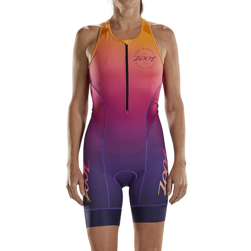 Coucher de soleil en costume de course de triathlon pour dames ZOOT