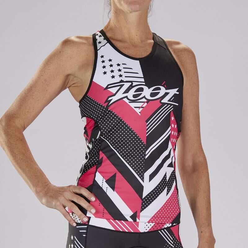 Camiseta Triatlon Sin mangas Mujer ZOOT RACERBACK Multicolor