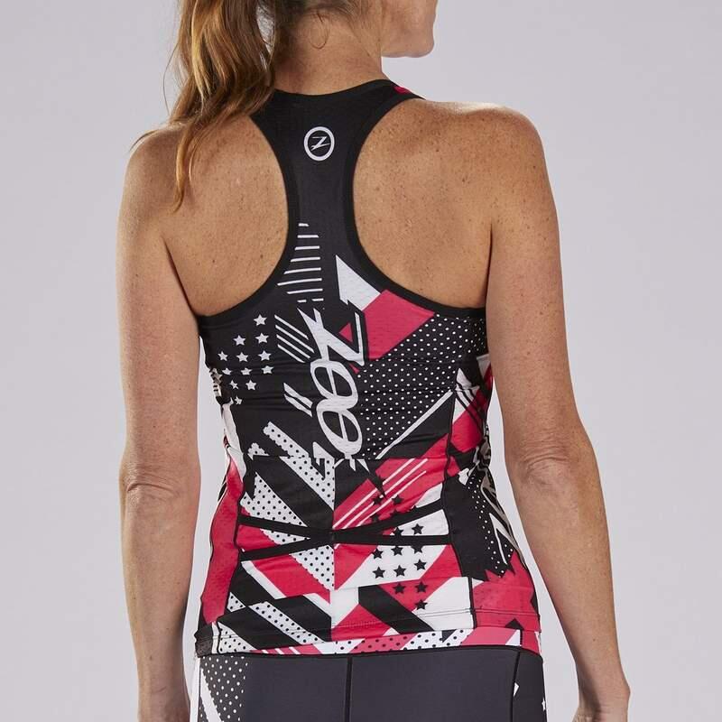 Camiseta Triatlon Sin mangas Mujer ZOOT RACERBACK Multicolor