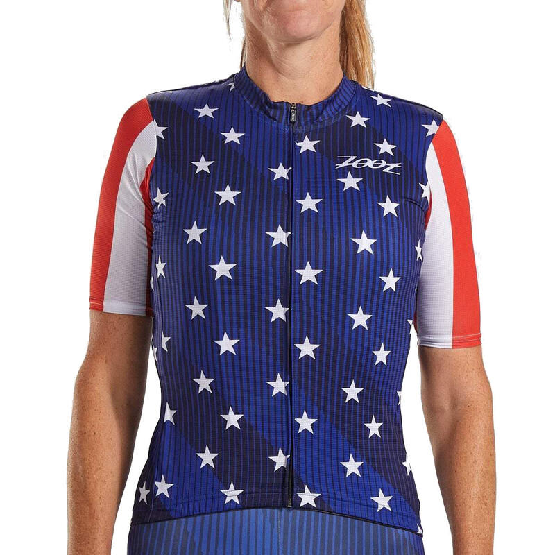 Maillot Ciclismo manga corta Mujer ZOOT LTD STARS&STRIPES Azul Estrellas