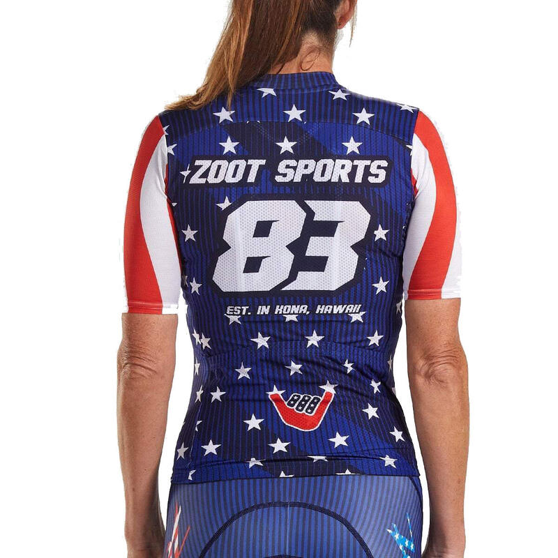 Maillot Ciclismo manga corta Mujer ZOOT LTD STARS&STRIPES Azul Estrellas