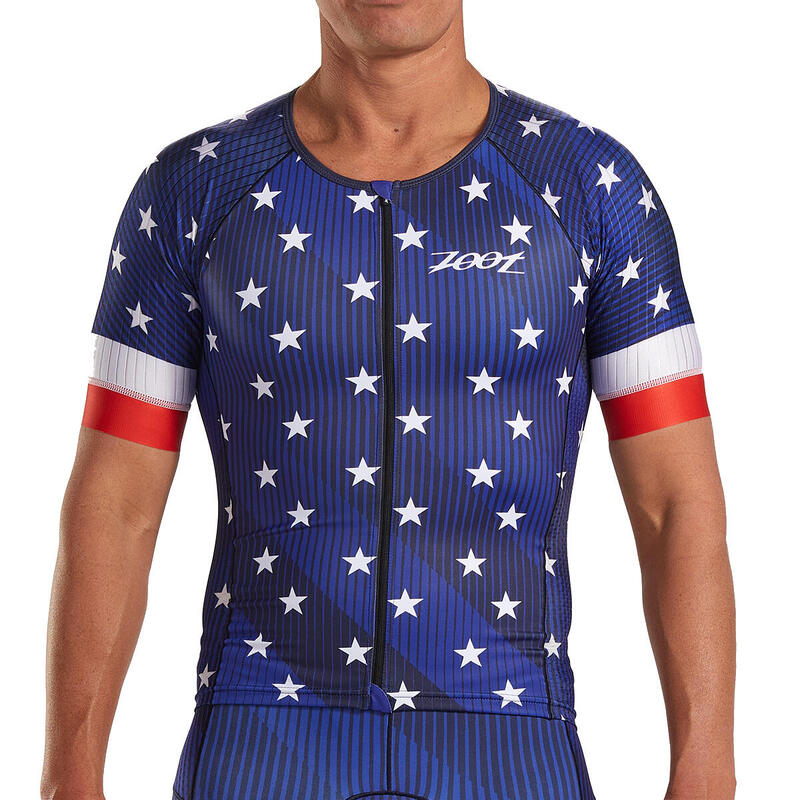 Maillot Triatlon Manga corta Hombre ZOOT AERO LTD Azul Estampado