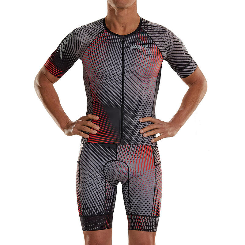 Maillot Triatlon Manga corta Hombre ZOOT AERO STOKE Gris Estampado