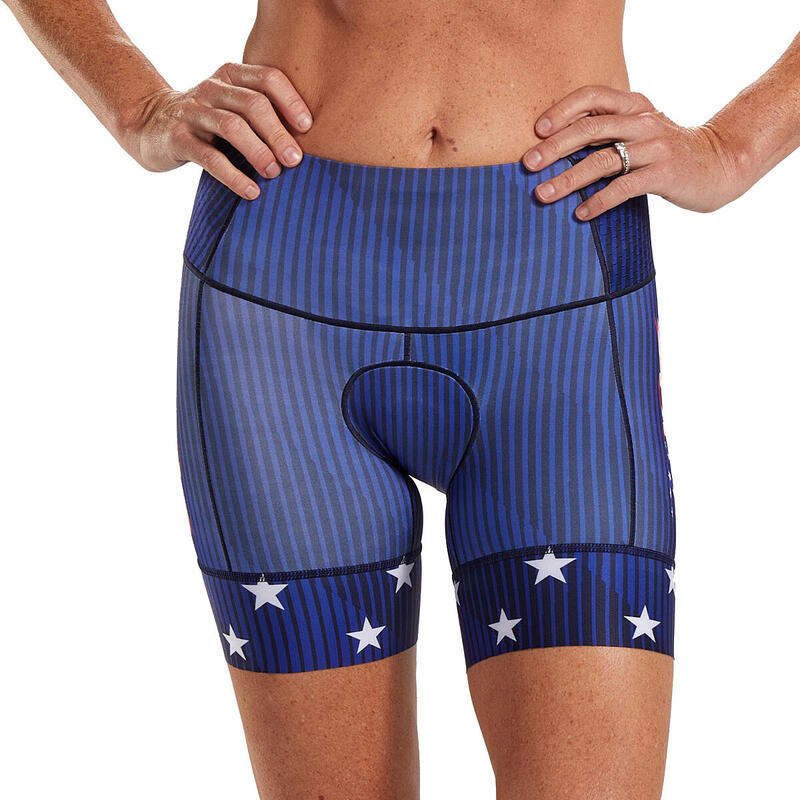 Mujer LTD 6" Pantalones cortos de triatlón de compresión acolchados - Stars &