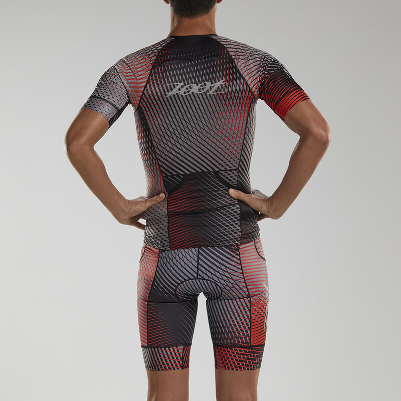 Maillot Triatlon Manga corta Hombre ZOOT AERO STOKE Gris Estampado