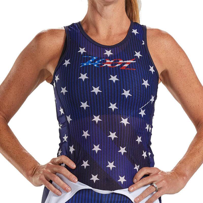 Camiseta interior Ciclismo sin mangas Mujer ZOOT LTD STARS&STRIPES Azul