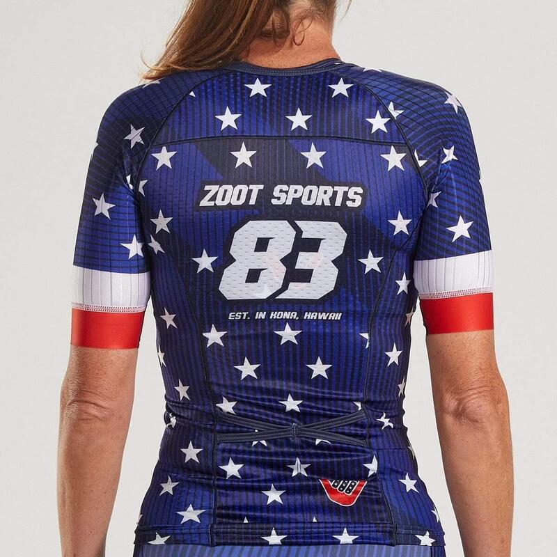 Kurzarm Trikot Damen LTD Tri Aero Trikot - Stars & Stripes ZOOT