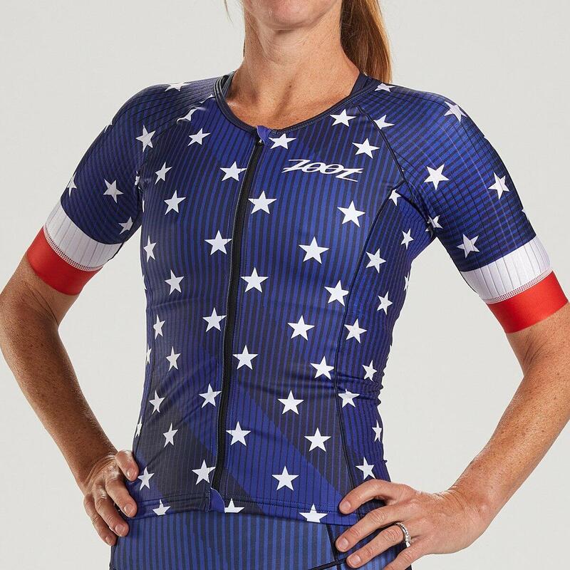 Kurzarm Trikot Damen LTD Tri Aero Trikot - Stars & Stripes ZOOT