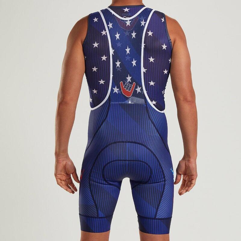 ZOOT Homme LTD Short de cyclisme rembourré avec bretelles - Stars & Stripes -