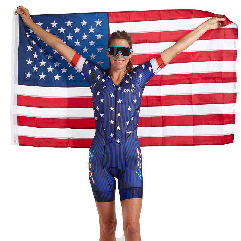 Triathlon-Anzug Damen LTD Tri Aero Racesuit mit Reißverschluss - Stars & Stripes