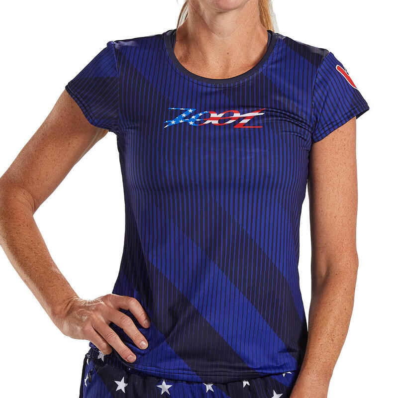 Camiseta Running Manga corta Transpirable Mujer ZOOT LTD TEE Azul