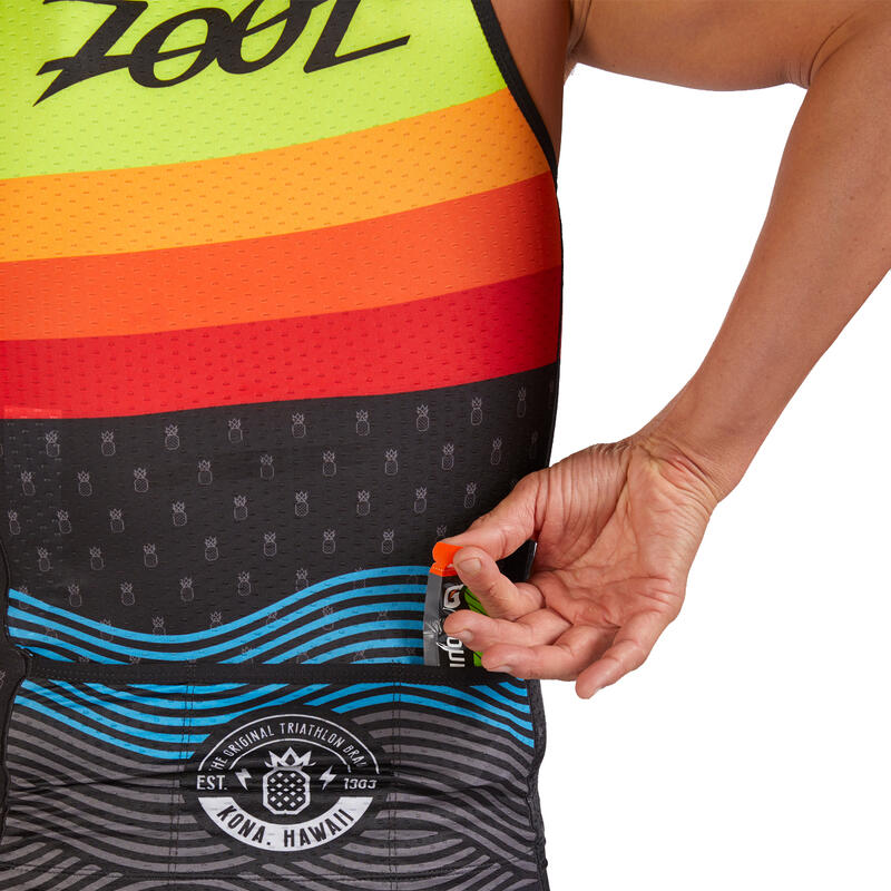 Camiseta Triatlon Sin mangas con cremallera Hombre ZOOT Ali'i Negro