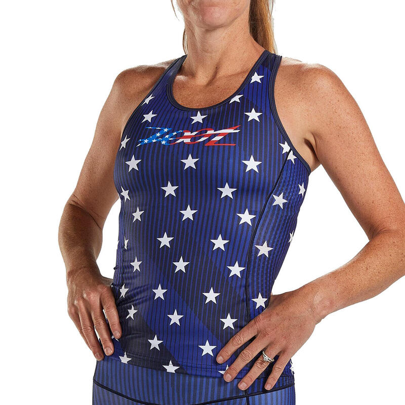 Camiseta Triatlon Sin mangas Transpirable Mujer ZOOT LTD RACERBACK Azul