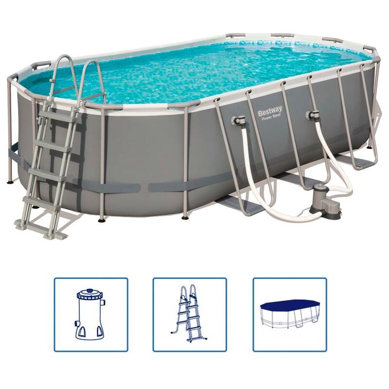 Bestway Ensemble de piscine Power Steel Ovale 549x274x122 cm 56710