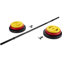 Pure2Improve barbell-set Cement 130 cm 20 kg 9-delig