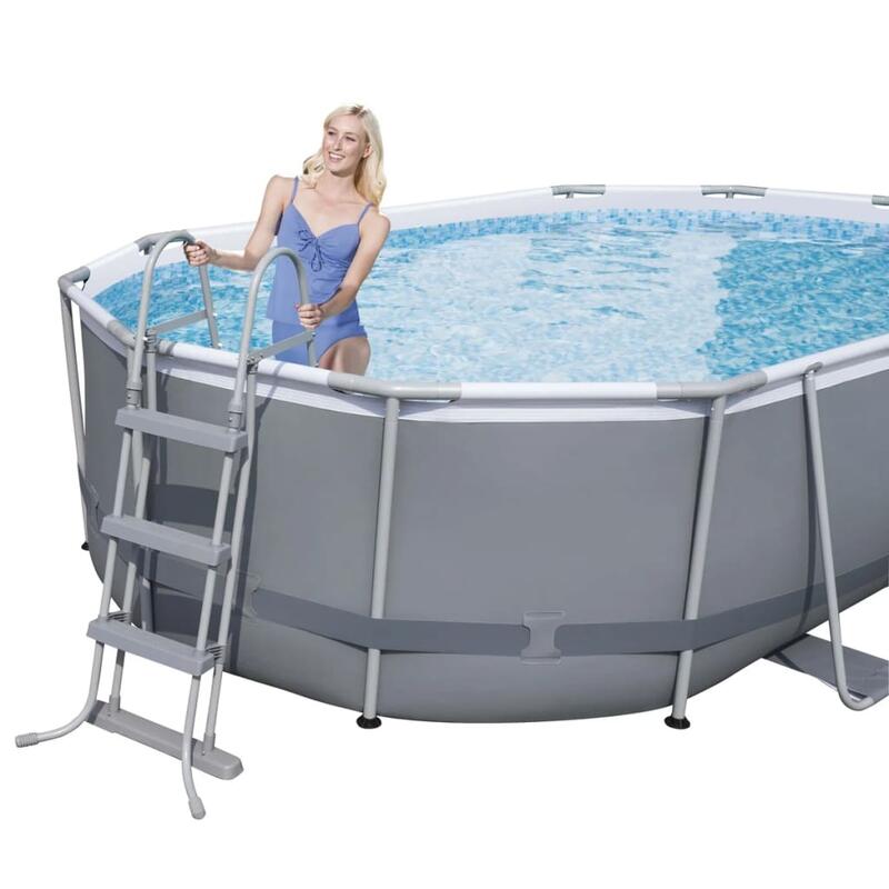 Bestway Ensemble de piscine ovale Power Steel 488x305x107 cm 56448