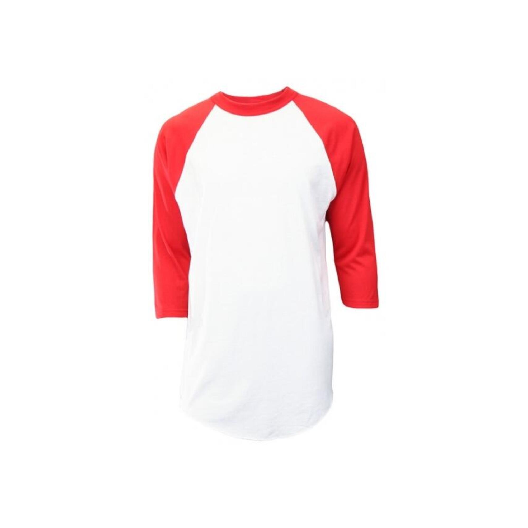 Baseball - MLB - Camicia da baseball da uomo - manica 3/4 - Adulto (rosso)