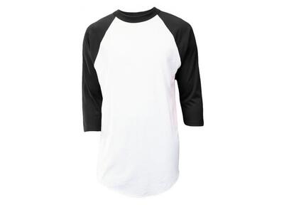 Honkbal - mlb - baseball shirt - heren - 3/4 mouw - volwassenen (zwart)