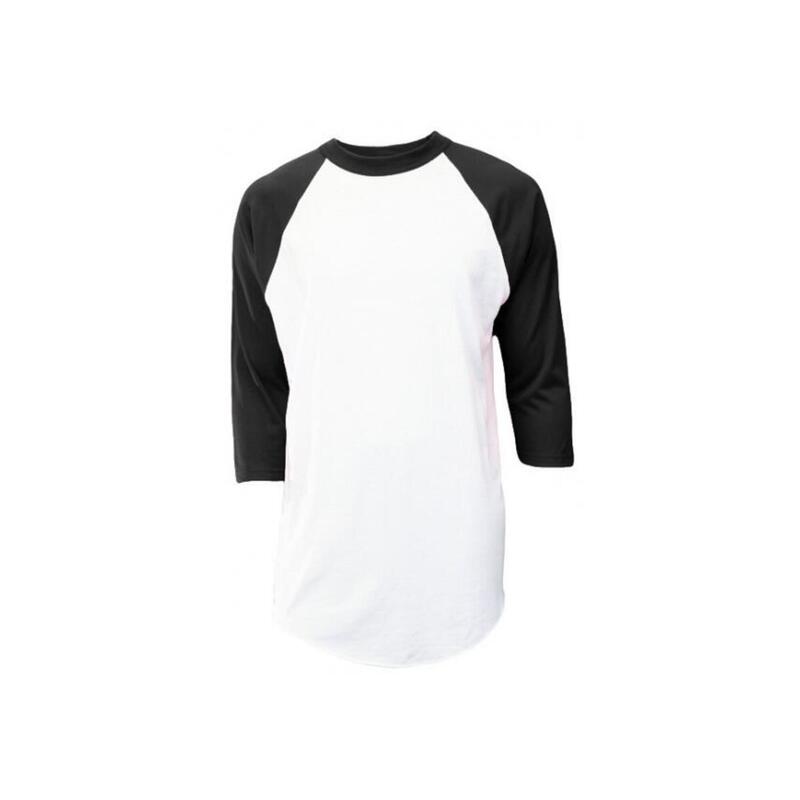 Béisbol - MLB - Camiseta de béisbol - Hombre - Manga 3/4 - Adulto (Negro)