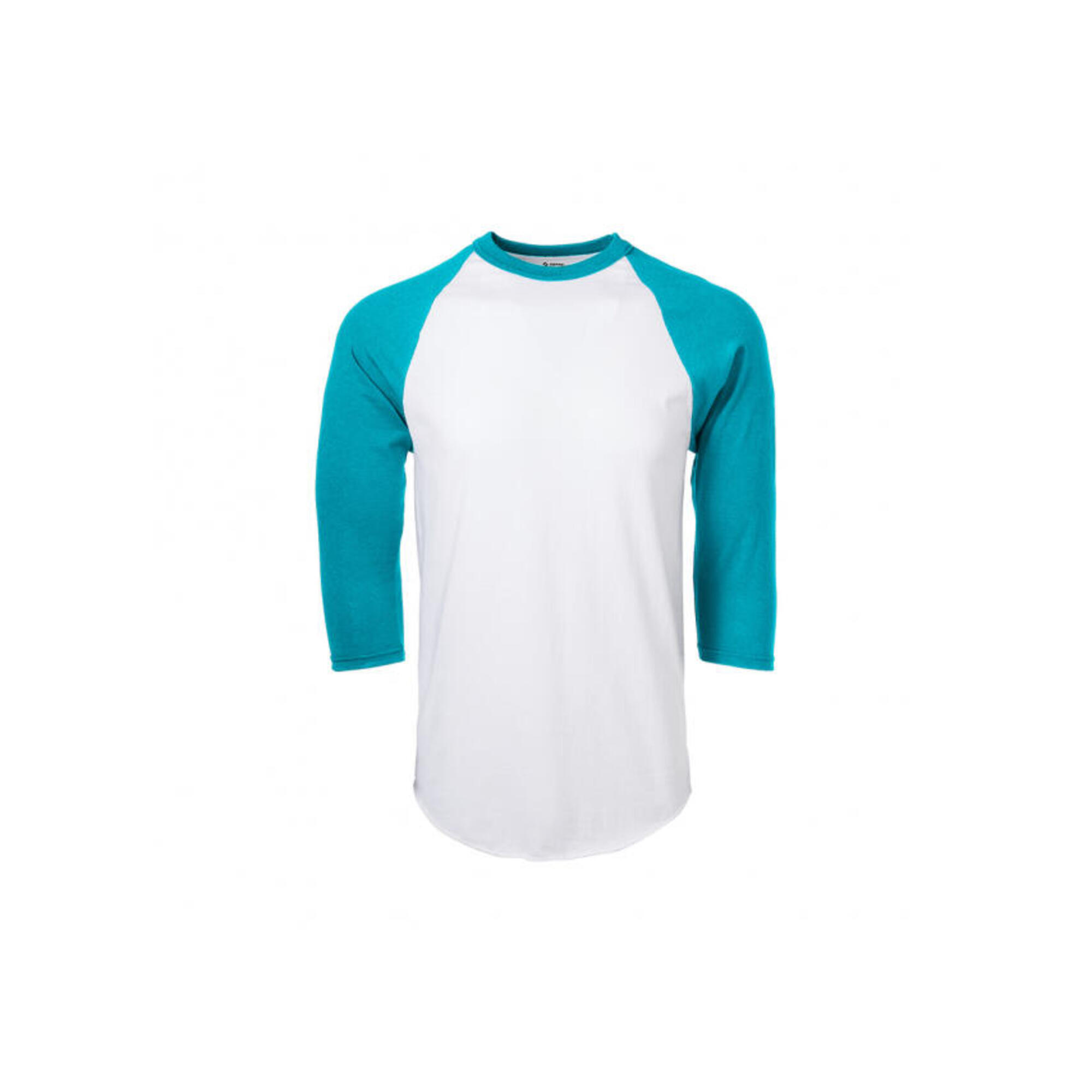 Honkbal MLB Baseball Shirt Heren 3 4 mouw Volwassenen Oceaanblauw