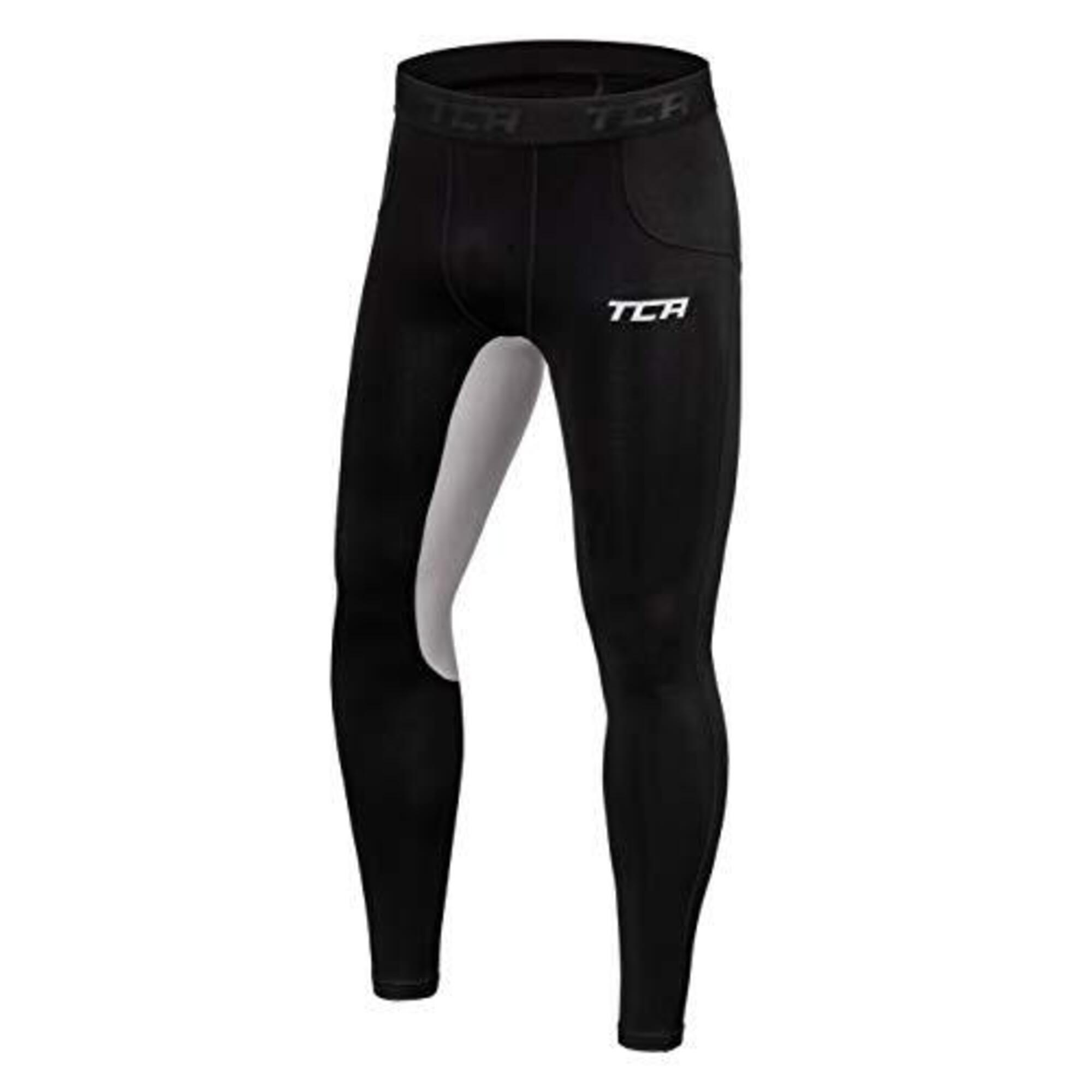 TCA Boys' Super Thermal Compression Leggings - Black/Cool Grey