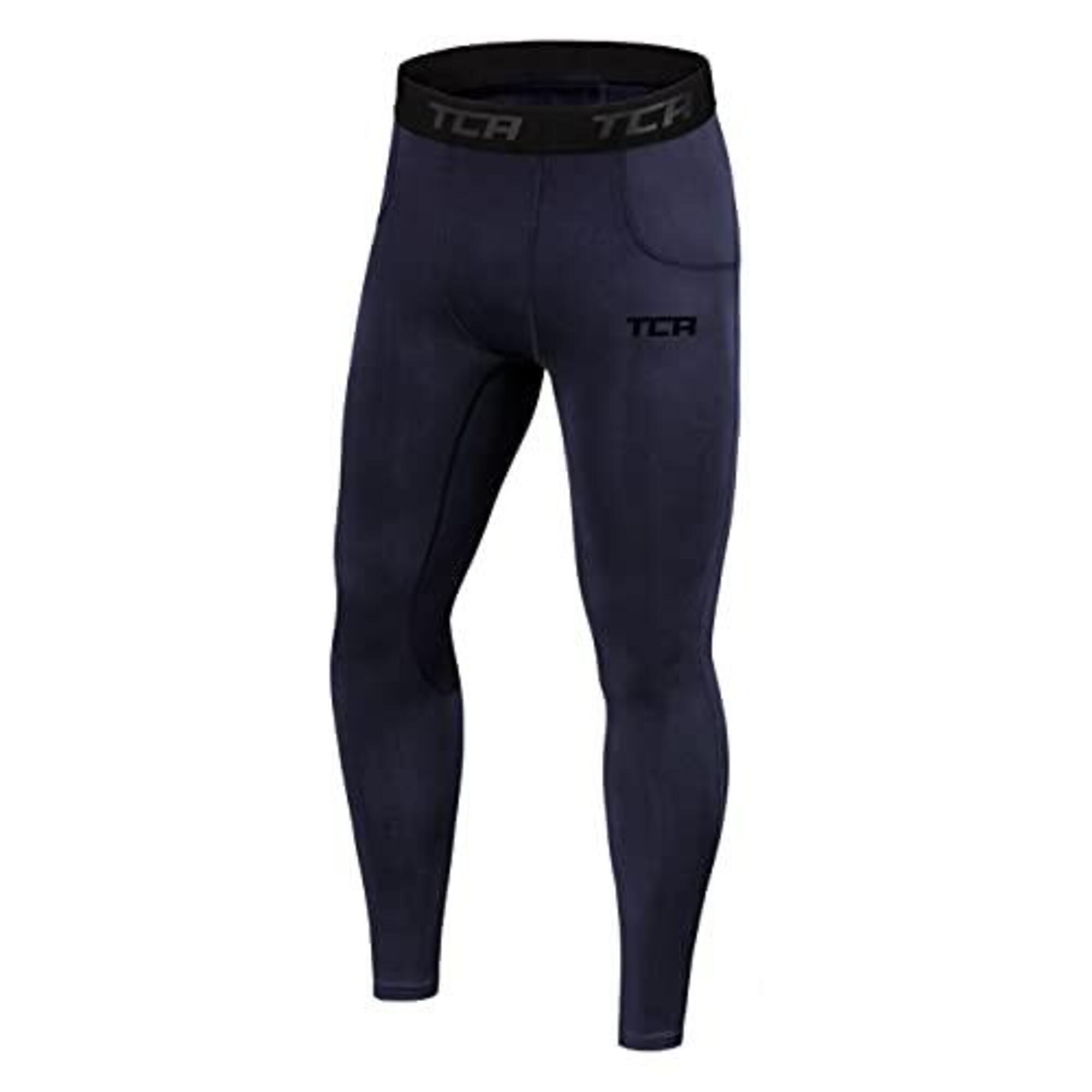 TCA Boys' Super Thermal Compression Leggings - Navy Eclipse/Navy Eclipse
