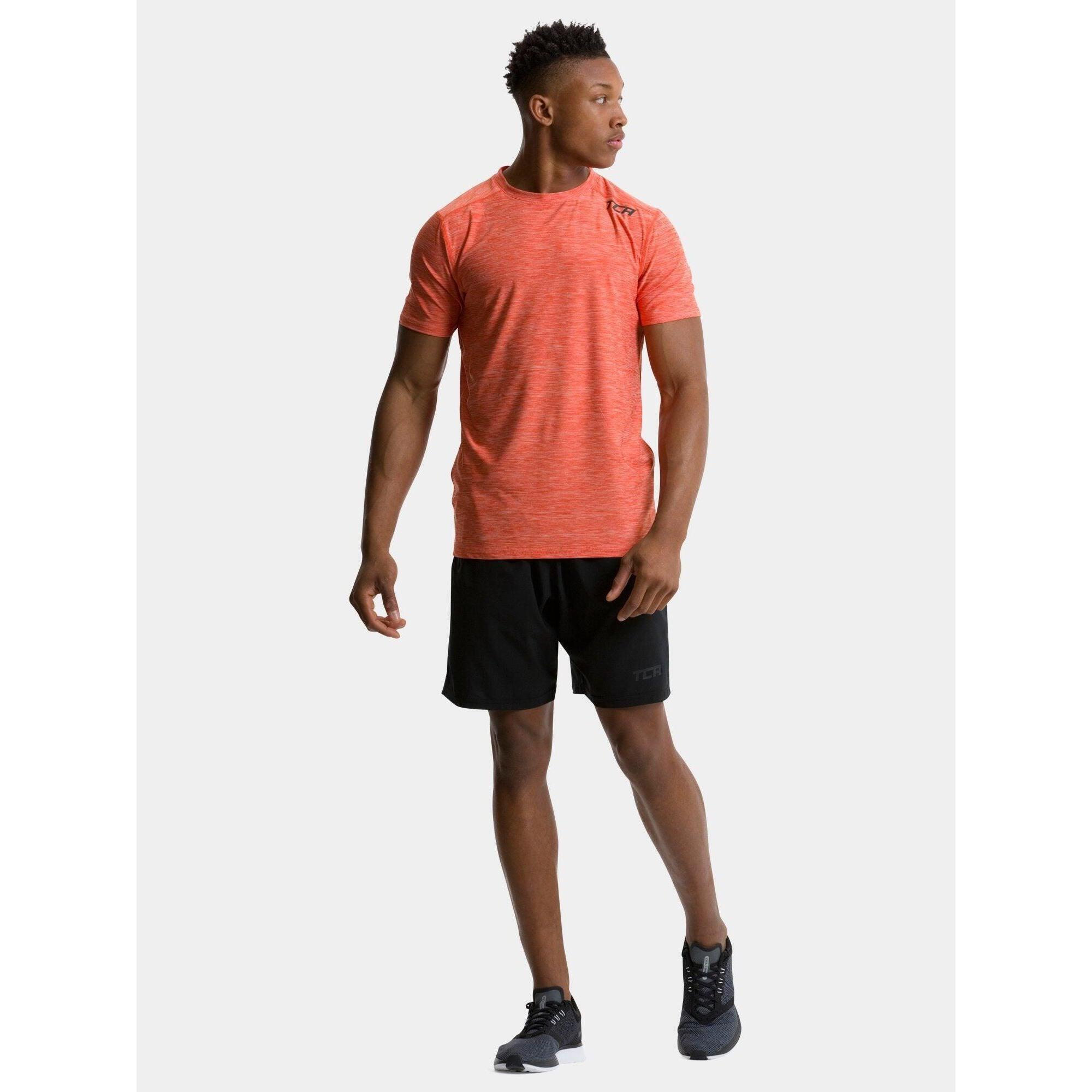 Men’s Galaxy 4D-Stretch Running Gym T-Shirt - Tangerine 1/6
