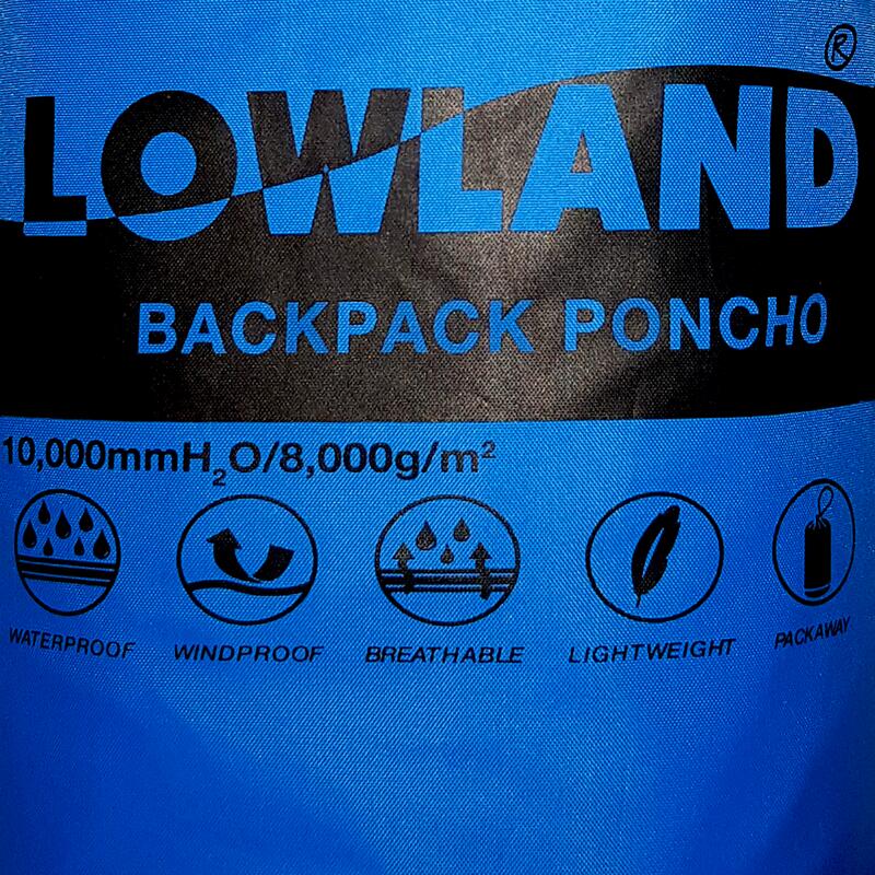 LOWLAND Rugzakponcho - 100% waterdicht (10.000mm) - ademend (8.000g/M²)