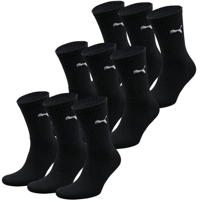 Chaussettes courtes unisexes PUMA Noir (lot de 9 paires)