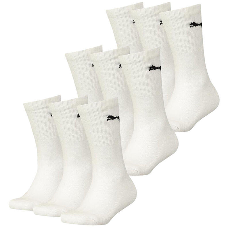 Chaussettes courtes unisexes PUMA Blanc (lot de 9 paires)