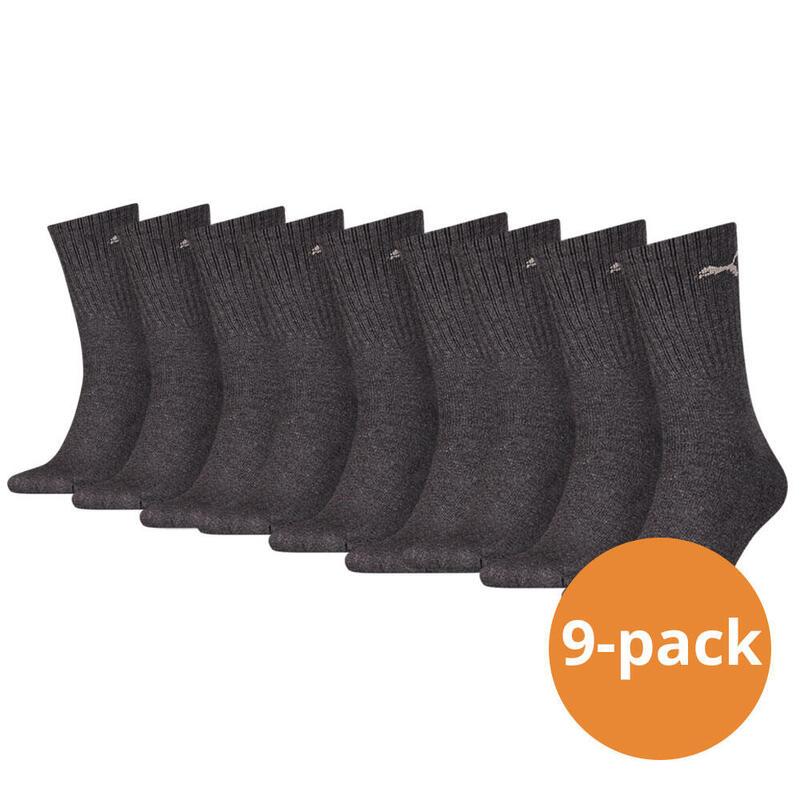 Chaussettes courtes unisexes PUMA Anthracite (lot de 9 paires)