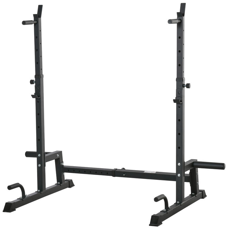 Soporte para barras pesas ajustable acero HOMCOM 170x103x161 cm negro