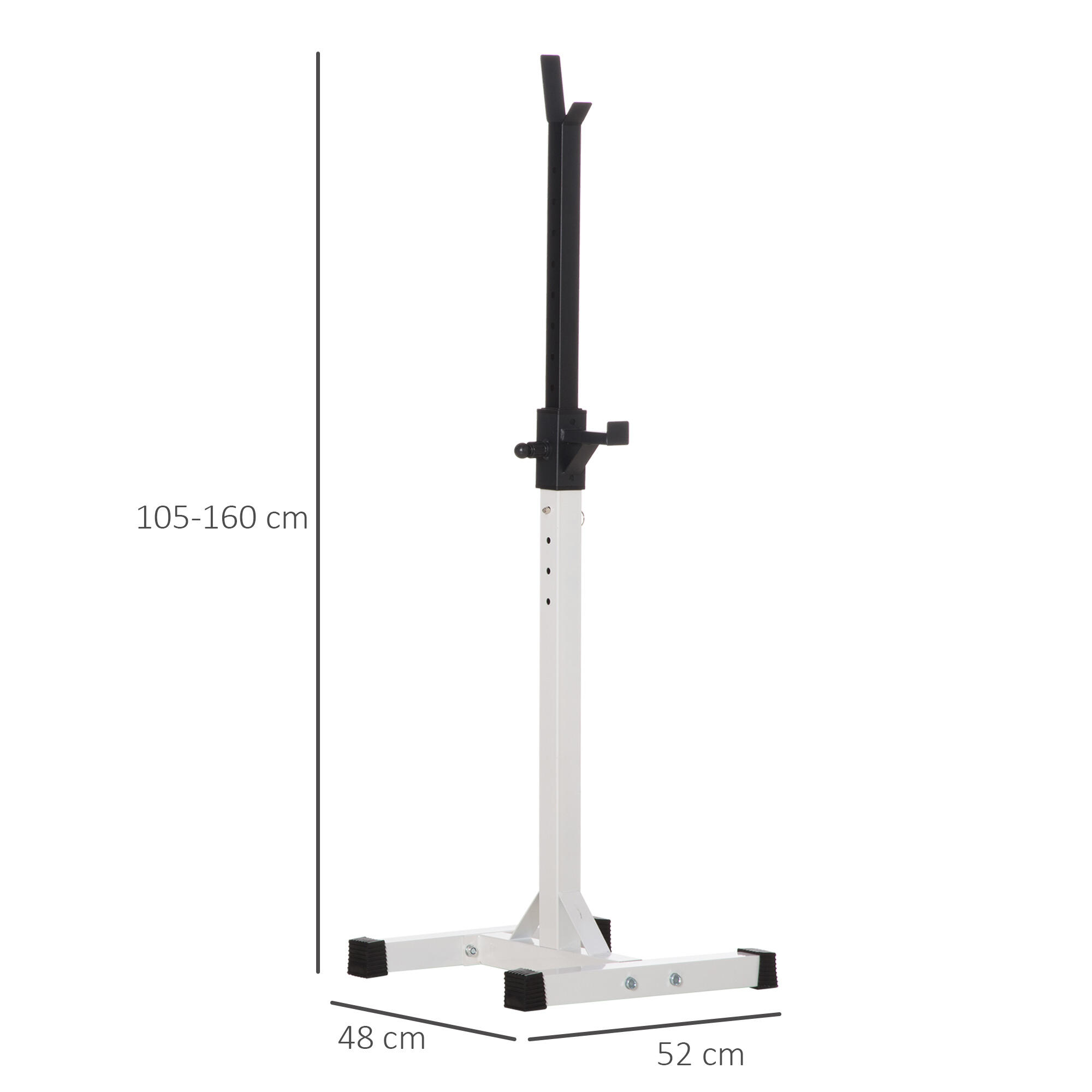 Suporte para Barras de Pesos 52x48x160cm Branco e Preto HOMCOM 3/7