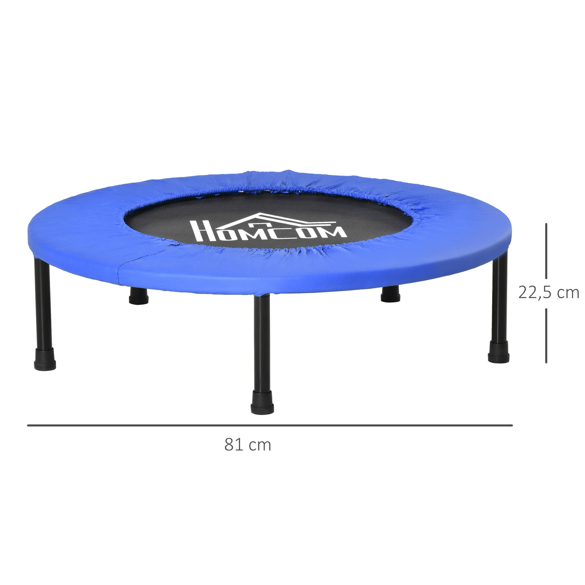Trampolim Fitness 81x81x22.5 cm Azul HOMCOM 3/7