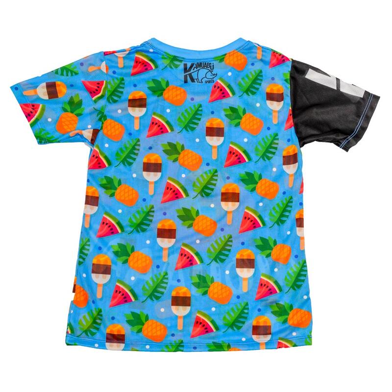 RUNNING SHIRT #PINEAPPLE voor HEREN - KAMUABU kleur BLAUW 90grs