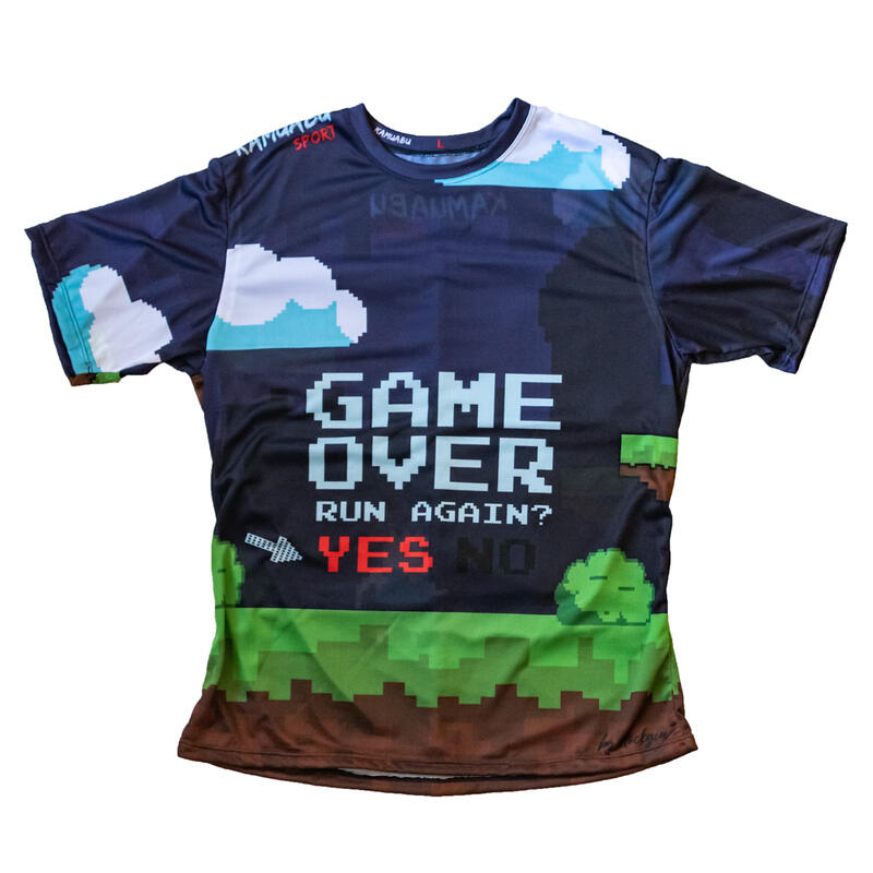 CAMISETA DE RUNNING #GAMEOVER para HOMBRE - KAMUABU multicolor 90grs