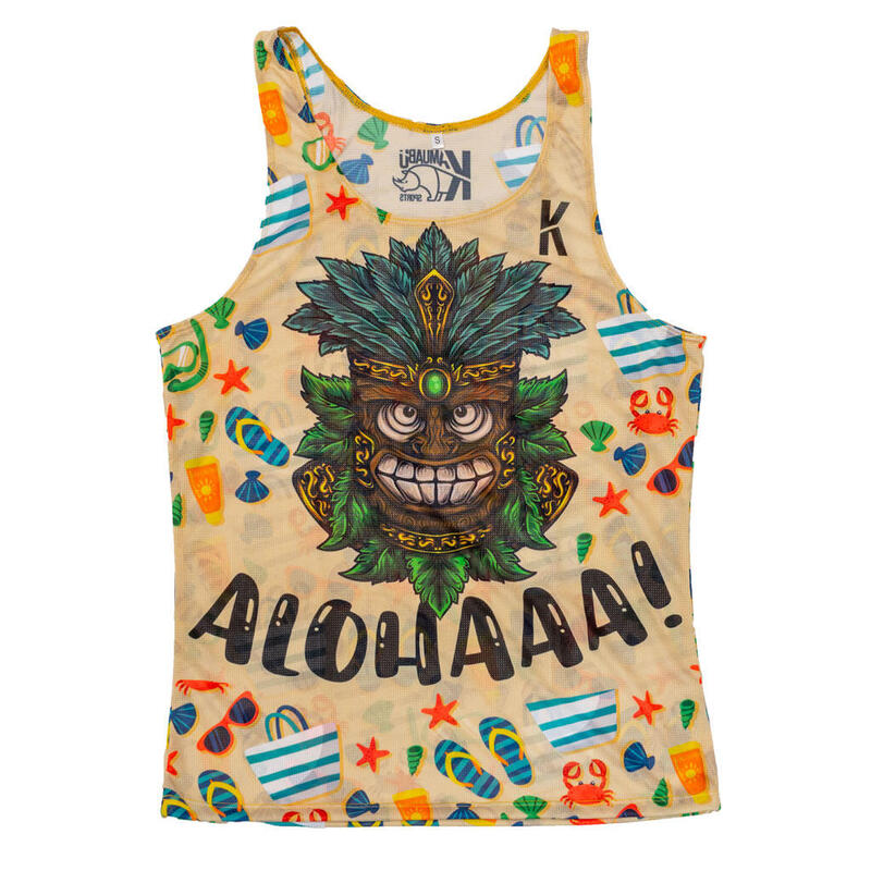 T-SHIRT DE CORRIDA #ALOHA SANDBEACH - 90gr - Homem (tamanho S a 2XL)