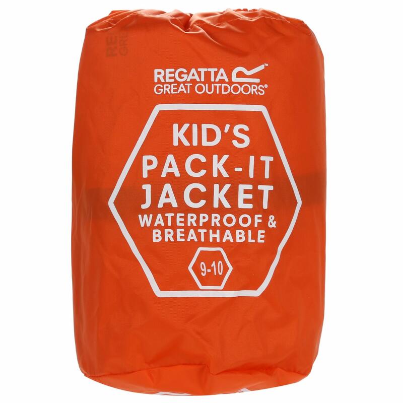 Pack It III Wasserdichte Regenjacke für Kinder zum Wandern - Orange