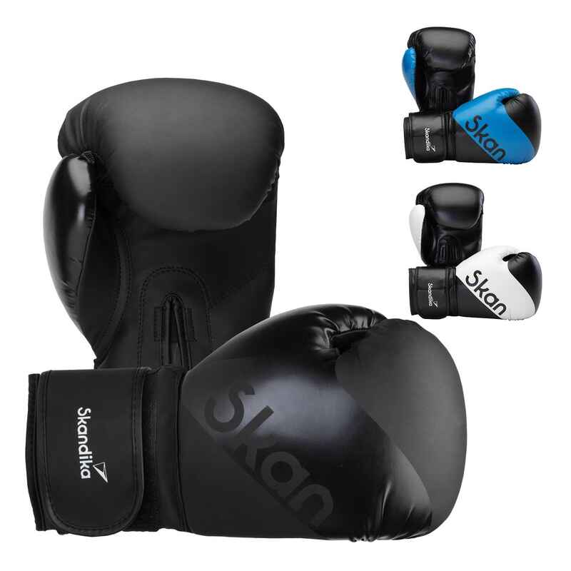 Boxhandschuhe - Fitness - Schwarz - 16 oz - für Boxsack Training und Sparring Media 1