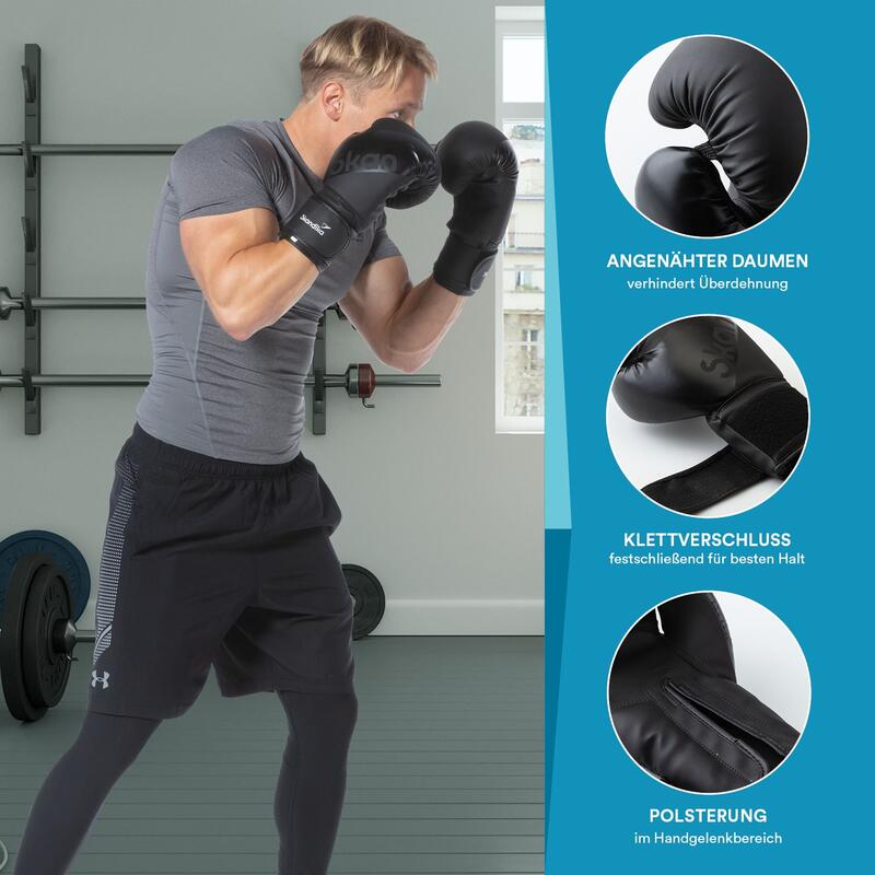 Gants de boxe – gants d'entraînement confortables - noir