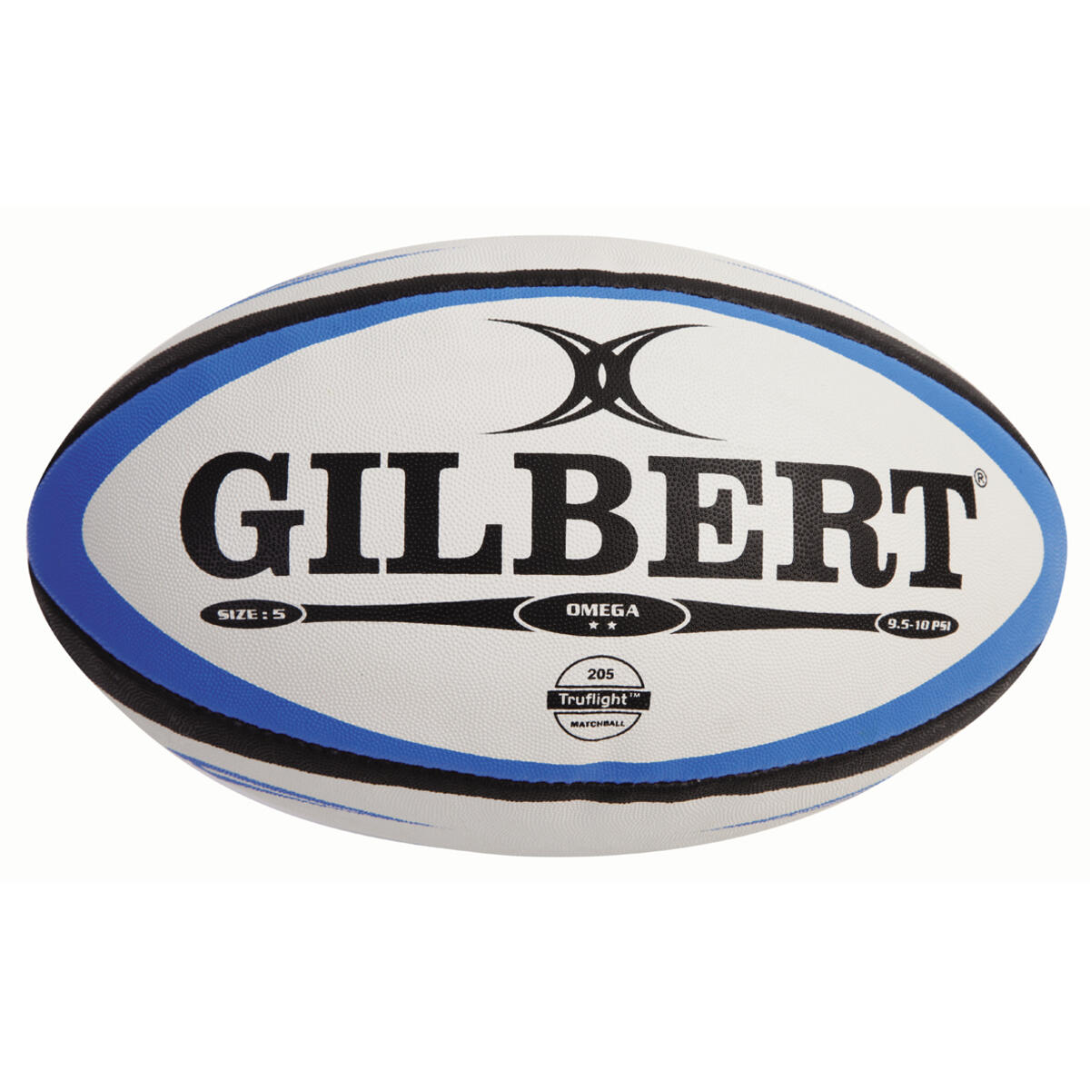 Gilbert - Ballon De Rugby Gilbert Omega - Ballon De Rugby - Blanc|bleu - 4 - Decathlon
