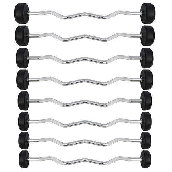 Barre d'haltère curl avec poids fixe et revêtement en caoutchouc gsl HMS 5/7